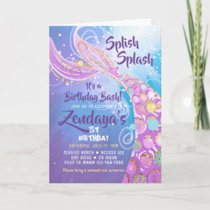 Invitación de cumpleaños de sirena