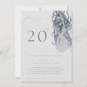 Invitación de cumpleaños de Sirena adulta para cua