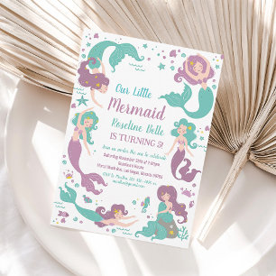 Invitación de Cumpleaños de Sirena Bajo el Mar