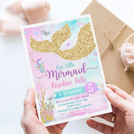 Invitación de cumpleaños de sirena bajo el mar