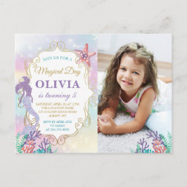 Invitación de Cumpleaños de Sirena Bajo El Mar con