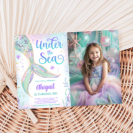 Invitación de Cumpleaños de Sirena Bajo el Mar con