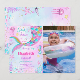 Invitación de Cumpleaños de Sirena Bajo El Mar con