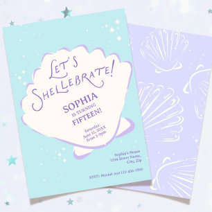 Invitación de cumpleaños de sirena de niñas trendy