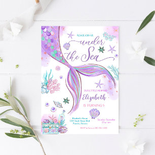 Invitación de cumpleaños de Sirena debajo del mar