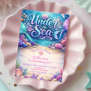 Invitación de cumpleaños de sirena del mar