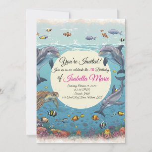 Invitación de cumpleaños de Sirena en el Océano