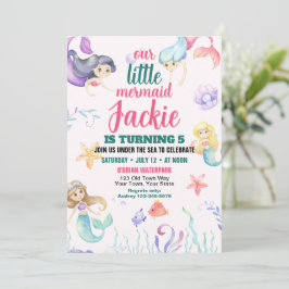 Invitación de cumpleaños de sirena linda