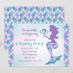Invitación de cumpleaños de sirena número 2