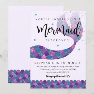 Invitación de cumpleaños de sirena para la resaca 