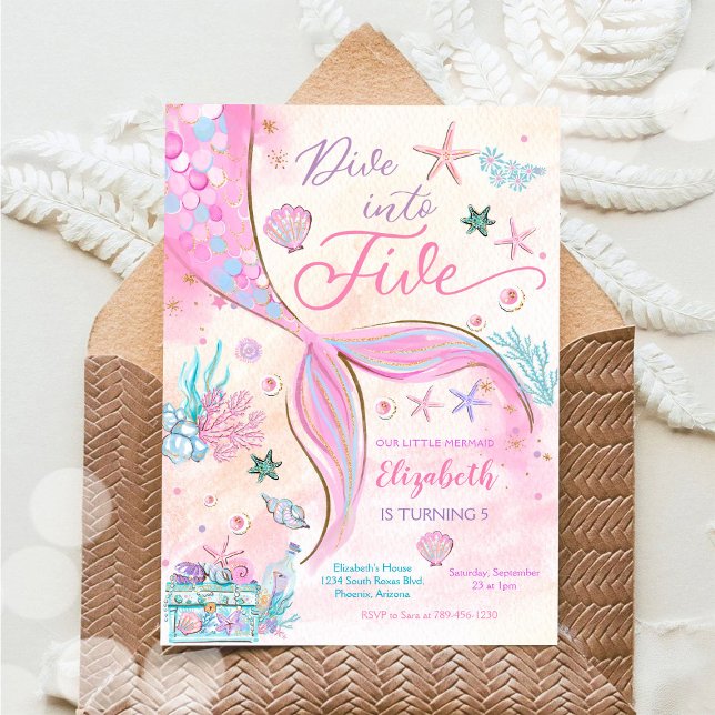 Invitación de cumpleaños de sirena para niña (Subido por el creador)