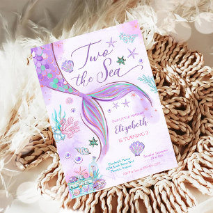 Invitación de cumpleaños de sirena para niña