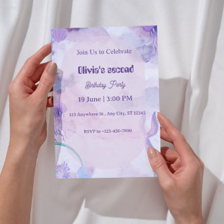 invitación de cumpleaños de sirena para niñas