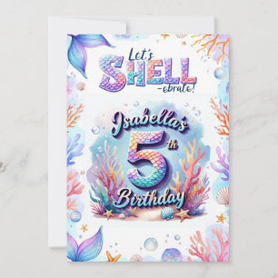 Invitación de cumpleaños de sirena personalizada N