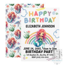 Invitación de cumpleaños de Sirena Roja
