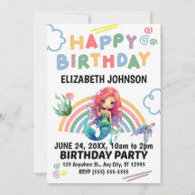 Invitación de cumpleaños de Sirena Roja
