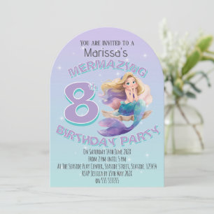 Invitación de cumpleaños de sirena rubia