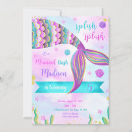 Invitación de cumpleaños de sirena Splash
