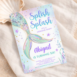 Invitación de cumpleaños de sirena Splish Splash