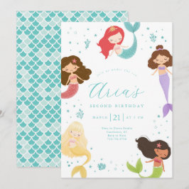 Invitación de cumpleaños de Sirenita Arcoíris