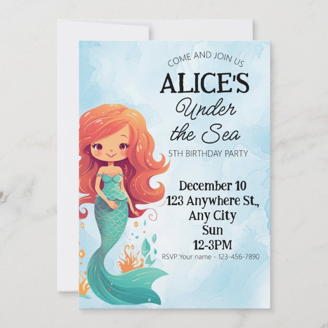 Invitación de cumpleaños de sirvienta bajo la tarj (Anverso)