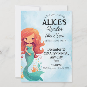 Invitación de cumpleaños de sirvienta bajo la tarj