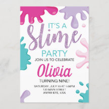 invitación de cumpleaños de slime