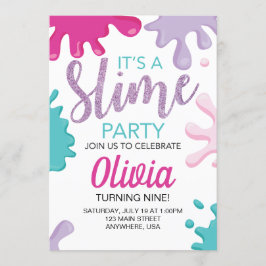 invitación de cumpleaños de slime