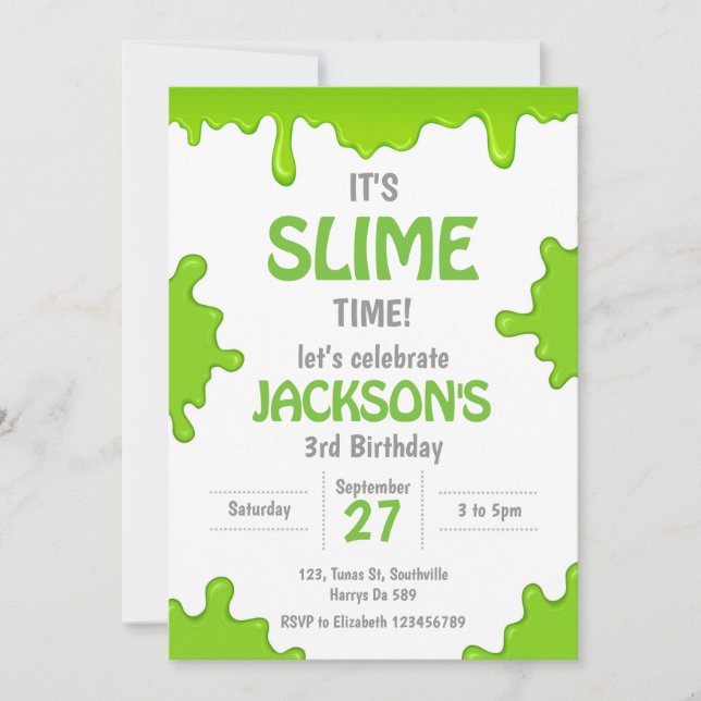 Invitación de cumpleaños de Slime (Anverso)