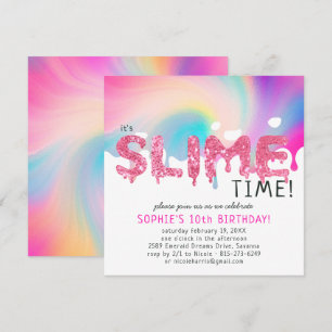Invitación de cumpleaños de Slime Brillante
