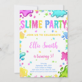 Invitación de cumpleaños de Slime editable