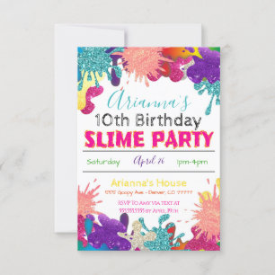 Invitación de cumpleaños de Slime Fiesta