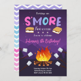 Invitación de cumpleaños de S'more Bonfire Smore F