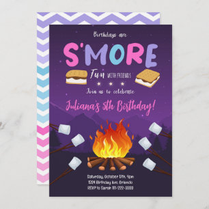 Invitación de cumpleaños de S'more Bonfire Smore F