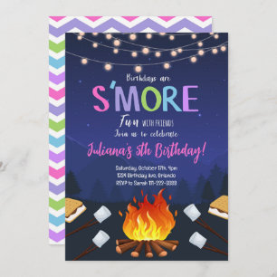 Invitación de cumpleaños de S'more Camping S'more