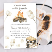Invitación de cumpleaños de S'more Fun Campfire