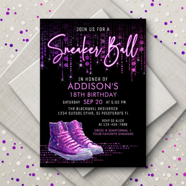 Invitación de cumpleaños de Sneaker Ball (Subido por el creador)