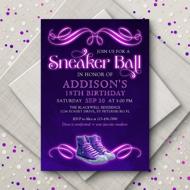 Invitación de cumpleaños de Sneaker Ball (Subido por el creador)