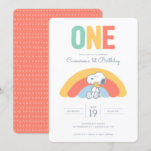Invitación de cumpleaños de Snoopy & Woodstock Rai