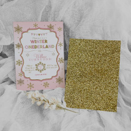 Invitación de cumpleaños de Snowflake Winter Onede