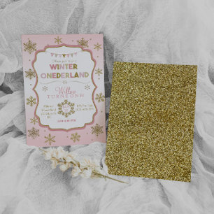 Invitación de cumpleaños de Snowflake Winter Onede