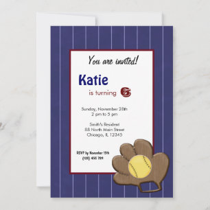 Invitación de cumpleaños de sóftbol
