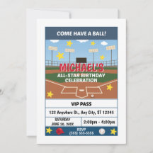 Invitación de cumpleaños de sóftbol