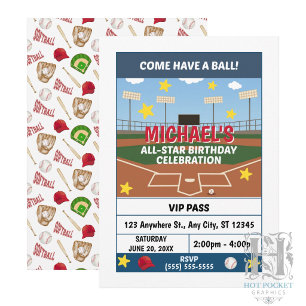 Invitación de cumpleaños de sóftbol