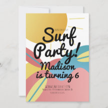 Invitación de cumpleaños de sol fiesta de surf en 