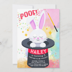 Invitación de cumpleaños de sombrero de mago y chi