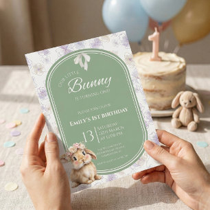 Invitación de cumpleaños de Some Bunny Bunny 1er c