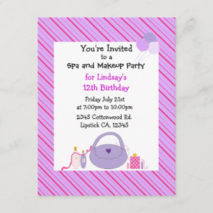 Invitación de cumpleaños de Spa y Maquillaje Rayad