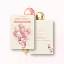 Invitación de cumpleaños de Spa, zapatillas globos