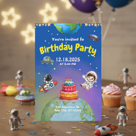 Invitación de cumpleaños de Space Adventure